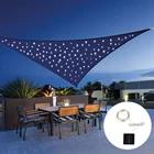 Patented 100Led Solar Panel String Light Waterproof Wind Triangle Starry Sky Light up Shade Sail