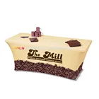 6ft 8ft trade show stretch table runner throw custom printed elastic tablecloth