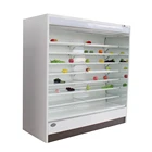 Vertical commercial front open fruit and vegetable display fridge cabinet with remote compressor