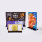wholesales acrylic a4 a5 a6 menu price tag sign holder display stand with removable base for supermarket restaurant hotel