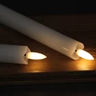 Home Decoration Real Wax Wave Edge Battery Operated New Flame LED Taper Candles