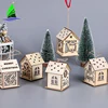 Fashion wooden hanging Christmas house decoration with LED light