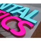 customized outdoor 3d logo color led epoxy resin filled for car store metal resin signage 3d led resin channel letter sign