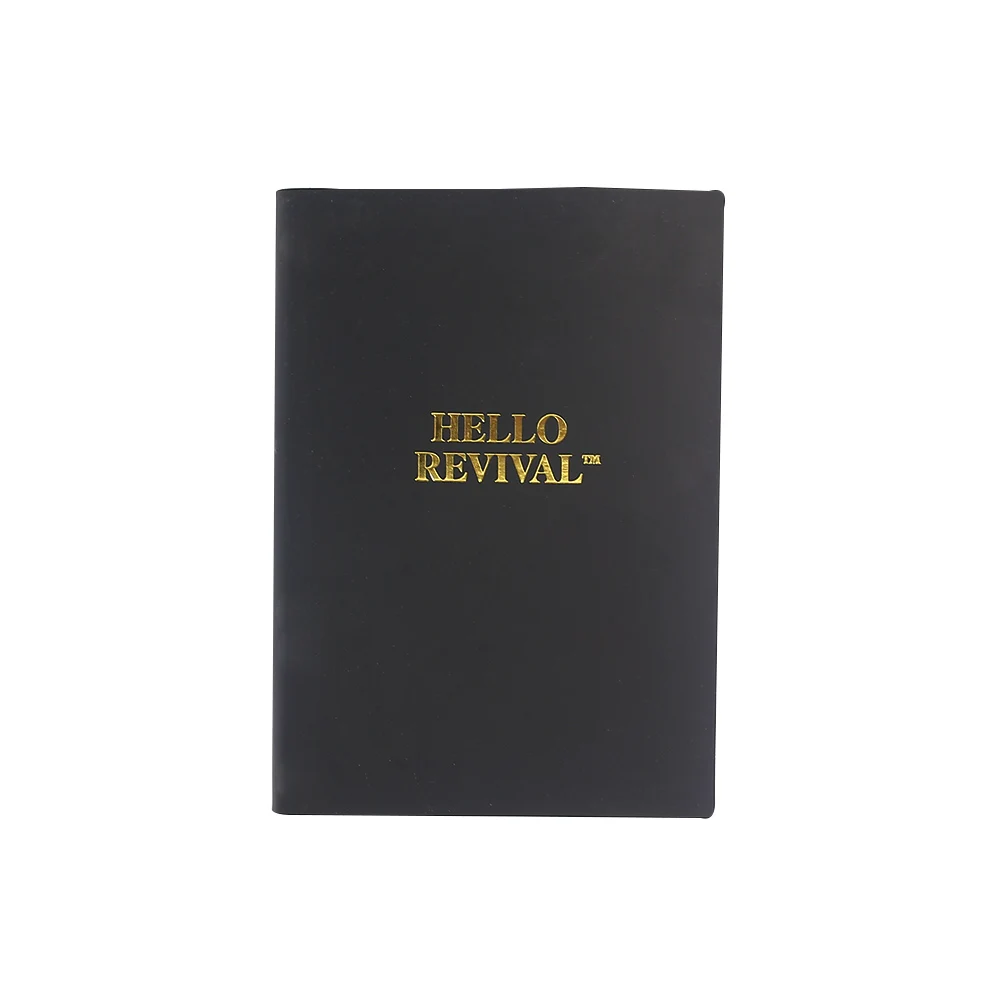 journal lined writing notebook with gold foil and satin ribbon