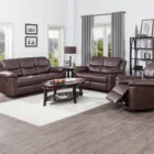 Soft Leather Sofa Living Room Sofas Recliner Comfortable Soft Living Room 3 2 1 Leather Manual Recliner Sofa