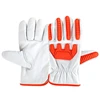 Sheepskin Leather waterproof TPR impact safety and industrial gloves