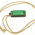 Logo Customization Necklace Harmonica 4 Hole Mini Harmonica Pendant Necklace