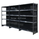 grocery store gray color wall shelving
