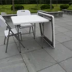 87cm plastic square folding trestle tables set for play card, picnic and events