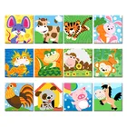 CHENISTORY Kids Image DIY Painting By Numbers Cartoon Animals Modern Acrylic Kit Calligraphy Painting For Children 20x20cm