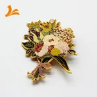 Zinc Alloy Die Cast Epola Customized Nickle Plating Lapel Pins Flower Men