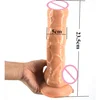 9Inch length QLOVES suction big dong large size foreskin realistic dildo men women adult sex toy brown dildos