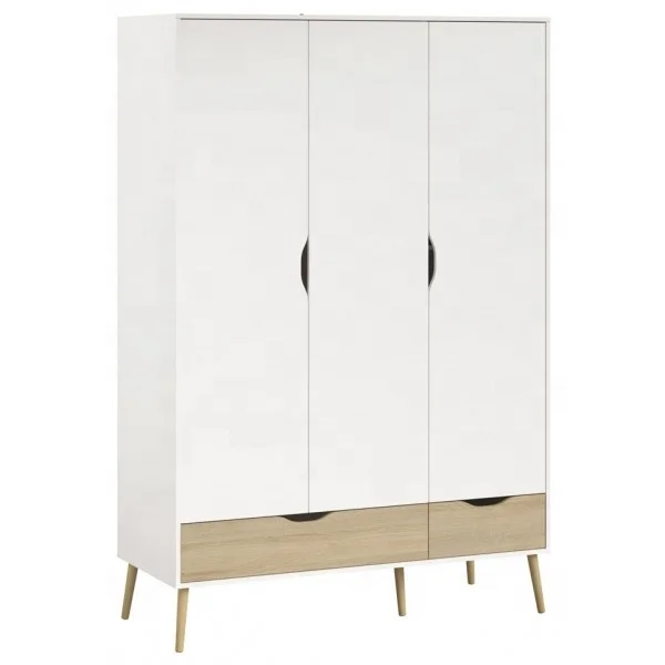 Scandinavian Inspired Design Almirah Interior Wardrobe With 3 Door