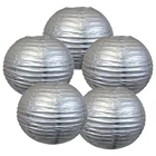Chinese Silver Round Paper Lanterns Assorted Sizes 6/8/10/12Inch Birthday/Wedding/Party Ceiling Hanging Decoration