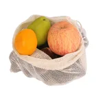 New design 100% organic cotton mesh bag,drawstring cotton mesh produce shopping net bag for fruit