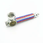 Fashion elegant marble smoking pipe electronic metal cigarette ebony wooden