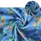 Blue flower printed stoff 100 polyester knit jacquard design fabric textile