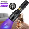 AloneFire G700 LED UV Light Zoom Flashlight 365&395nm curing Home Travel safety Ore ID UV Detection Torch Lamp AAA 18650 battery