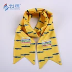 high quality digital printed customized yellow scarves fleece football scarf