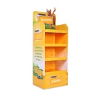 Custom POP Cardboard Carton Display Shelf,Cardboard Corrugated Paper Floor Display Stand for Cat Food