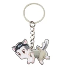 custom metal print epoxy cute human shape logo photo keychain keyring with your own design