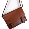 Vintage mens small PU leather cross body satchel casual messenger bag for men