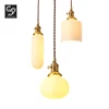 Hot sale products design bathroom brass ceramic lvory white chandelier pendant light