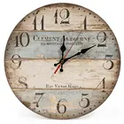 Vintage Wooden Home 12 Inch Silent Design Wooden Round Wall Clock Arabic Numerals Brown Round Decoration Wall Clock
