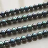9-10mm perfect round real genuine peacock black color freshwater pearls