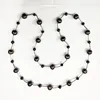 Women Simple Costume Jewelry Tube Long Natural Black Freshwater Pearl Necklace