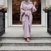 Dubai Abayas for Women 2019 Casual Muslim Clothing Bandage Kaftan Dress Large Size Islamic Open Front Abaya In Arab