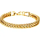 Mens Gold Plated 316L Stainless Steel Cuban Curb Link Chain Bracelet