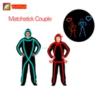 For Party Decoration Birthday Led Neon Suits Night Club Accessories Led Control Dance Costumes Matchstick Design Rave Clothes