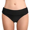 QF1122 Women's Solid color sexy elastic hip folds triangle beach swim trunks