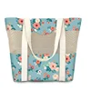 Designer Women Fashion Large Mesh Beach Tote Bag Carry Shoulder Bag Great Canvas Handbags for Beach or Shopping