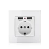 German power 250V 16A wall socket with USB charger