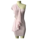 2019 Ruffle dress off shoulder women evening dress bandage dress