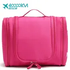 Womens Professional Pink Luxury Large Capacity hanging make up travel wash Oxford Fabric Toiletry Cosmetic bag Organizer