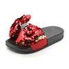 Hot sale children single slippers girl's boutique beach flat bow slipper shoes
