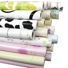 PVC self adhesive wallpaper for walls sticker roll pvc DIY cartoon damask wallpaper sticker ome decoration