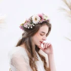 Bohemian wedding bridal festival hair accessories halo floral hairband wreath flower head garland for hair women