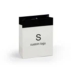 New products print black and white custom logo in stock cosmetic mini paper bag with Rope handle