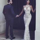Stylish Lace Mermaid Wedding Dresses 2019 Sexy Dubai Wedding Dress Formal Bridal Gown