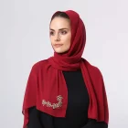 Latest Rhinestone Decoration Fashion Colorful Muslim Islamic Bubble Chiffon Hijab Scarf