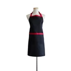 Custom Logo Printed Black Blank Cooking Kitchen Cotton Apron For Women