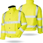 High quality En471 high visibility reflective safety Security pu coated roadway waterproof jackets