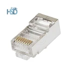 100 pcs/pack CAT5E RJ45 Ethernet Network Male Cat5 Connector Internal 8 Pin Type Shielded 8P8C Modular Plug Connector