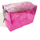 Girl cute pink PVC glitter coin purse pouch