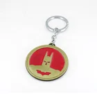 High-end custom boy keychain marvel zinc alloy metal round key chain with custom logo
