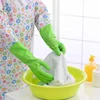 Kitchen Elastic Long Sleeves Cleaning Gloves with Velvet Warm Gloves Household Waterproof Dishwashing Gloves